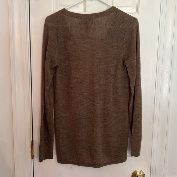 Fenn Wright Manson 100% Merino Wool Brown V Neck Button Cardigan Sweater Size M - Picture 4 of 11